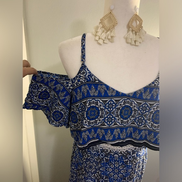 Cold Shoulder Mandala Long Maxi Dress - Picture 5 of 10